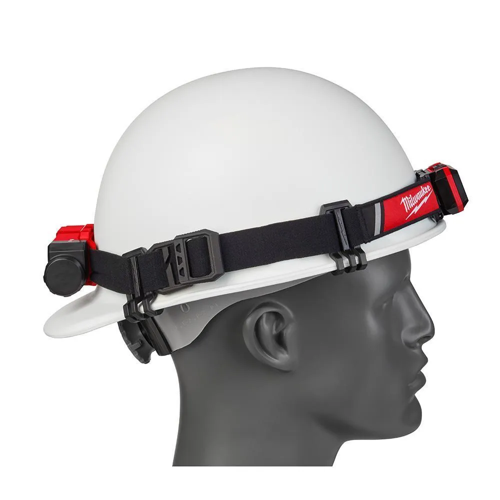 600 Lumens LED USB Rechargeable Low-Profile Hard Hat Headlamp w/BOLT White Type 1 Class C Front Brim Vented Hard Hat