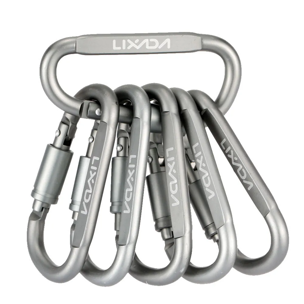 6Pcs Carabiner D-Rings