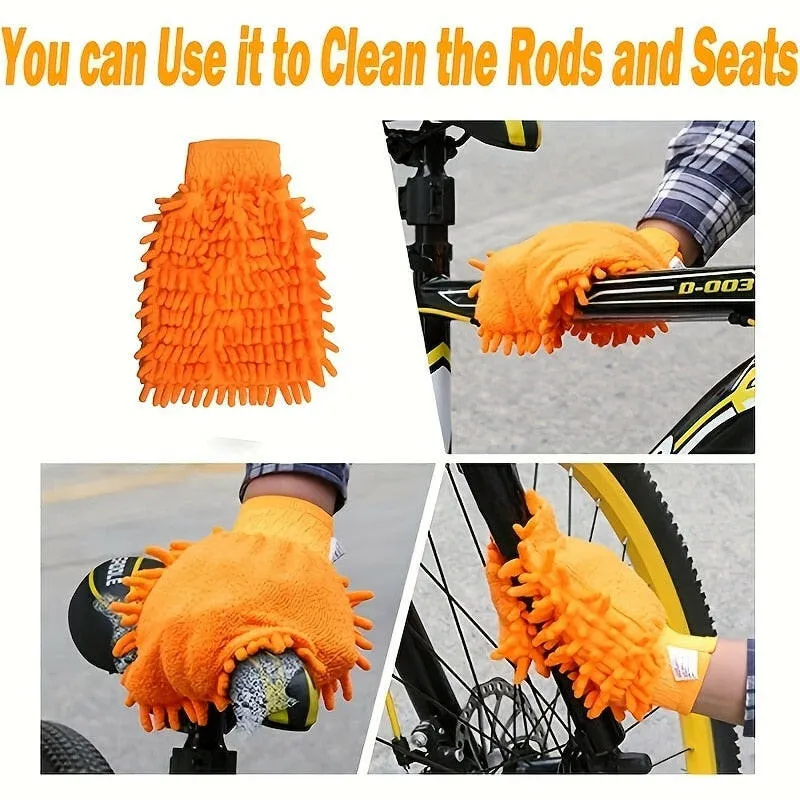 7Pcs Chain Cleaner Portable Cycling Cleaning Kit Bicycle Scrubber Brushes Set Bike Wash Repair Tool for Mountain Road Motorcycle