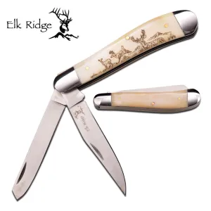 7" Elk Ridge Wood Gentleman Hunting Frontier Knife ER-220DR