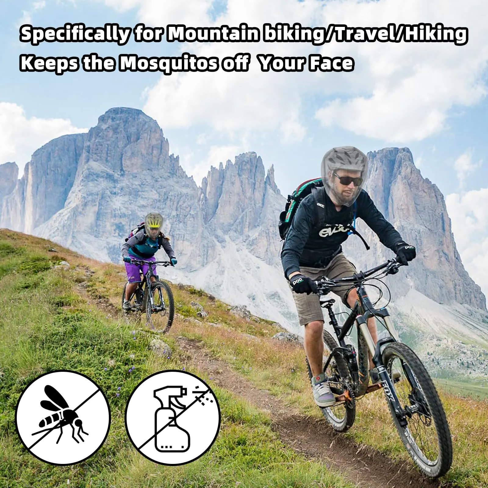 8 Pack Gray Mosquito Covers Wearable Head Net Face Mesh Protecting Net Mosquito Fly Insects Bugs Preventing for Outdoor Hiking Camping