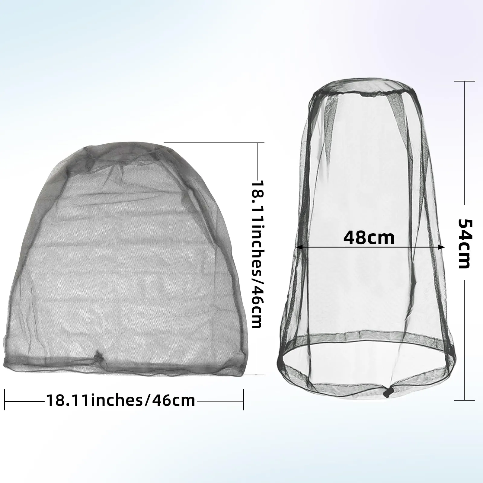 8 Pack Gray Mosquito Covers Wearable Head Net Face Mesh Protecting Net Mosquito Fly Insects Bugs Preventing for Outdoor Hiking Camping