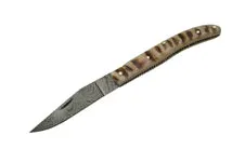 8.25" Damascus Ram Horn Folding Pocket Knife (DM-1086)