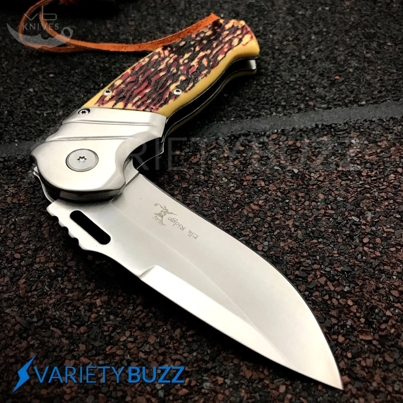8.25" Elk Ridge Bone Handle Gentleman Assisted Hunting Pocket Knife