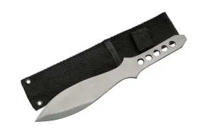8.5" Silver Stainless Steel Heavy Duty Throwing Knife With Sheath