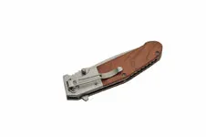 8" Rite Edge Wood Handle Spring Assisted Hunting Pocket Knife