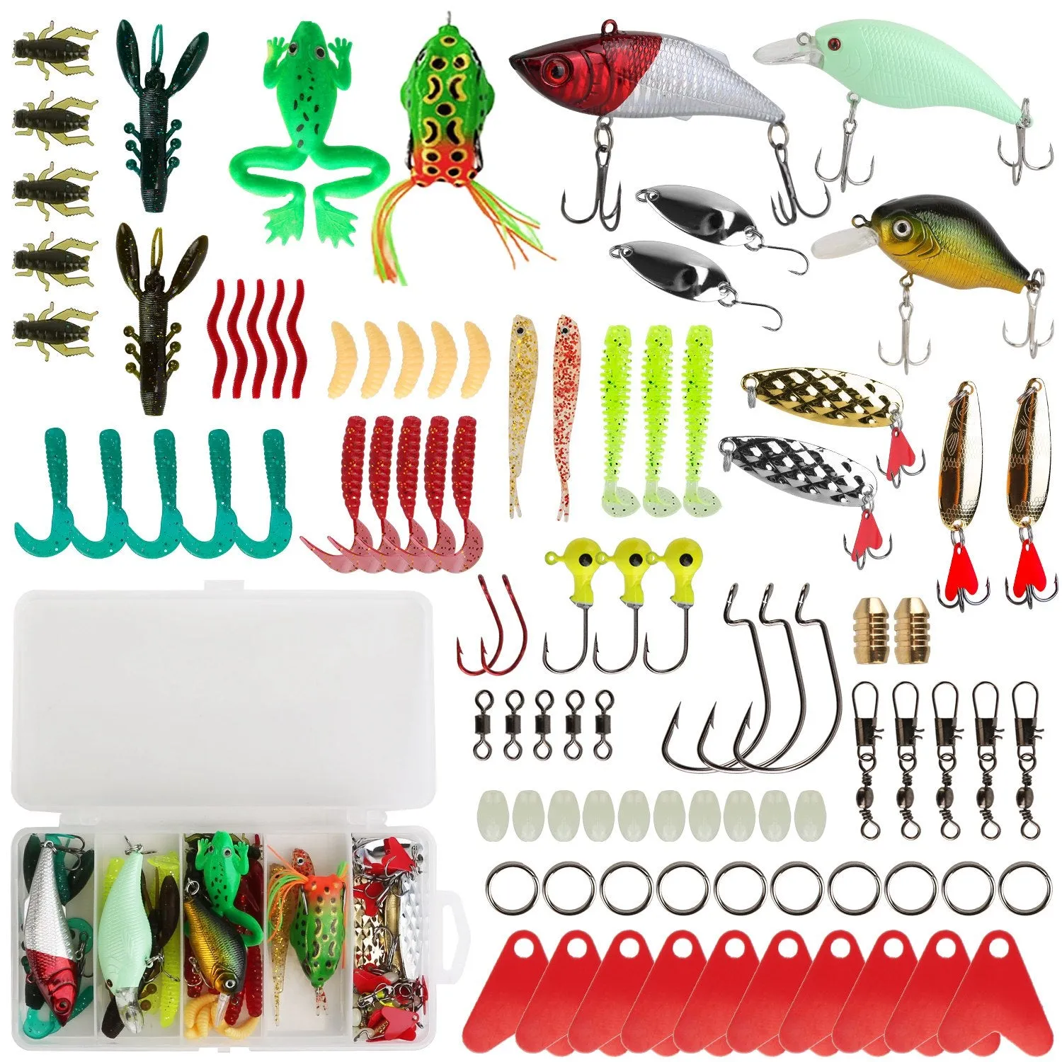94-Piece: Fishing Lures Kit Soft Plastic Fishing Baits Set