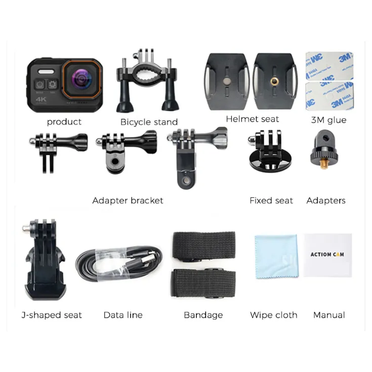 Action Camera 4K HD Best Action Cameras With Remote Control 4K Action Cam Screen Waterproof
