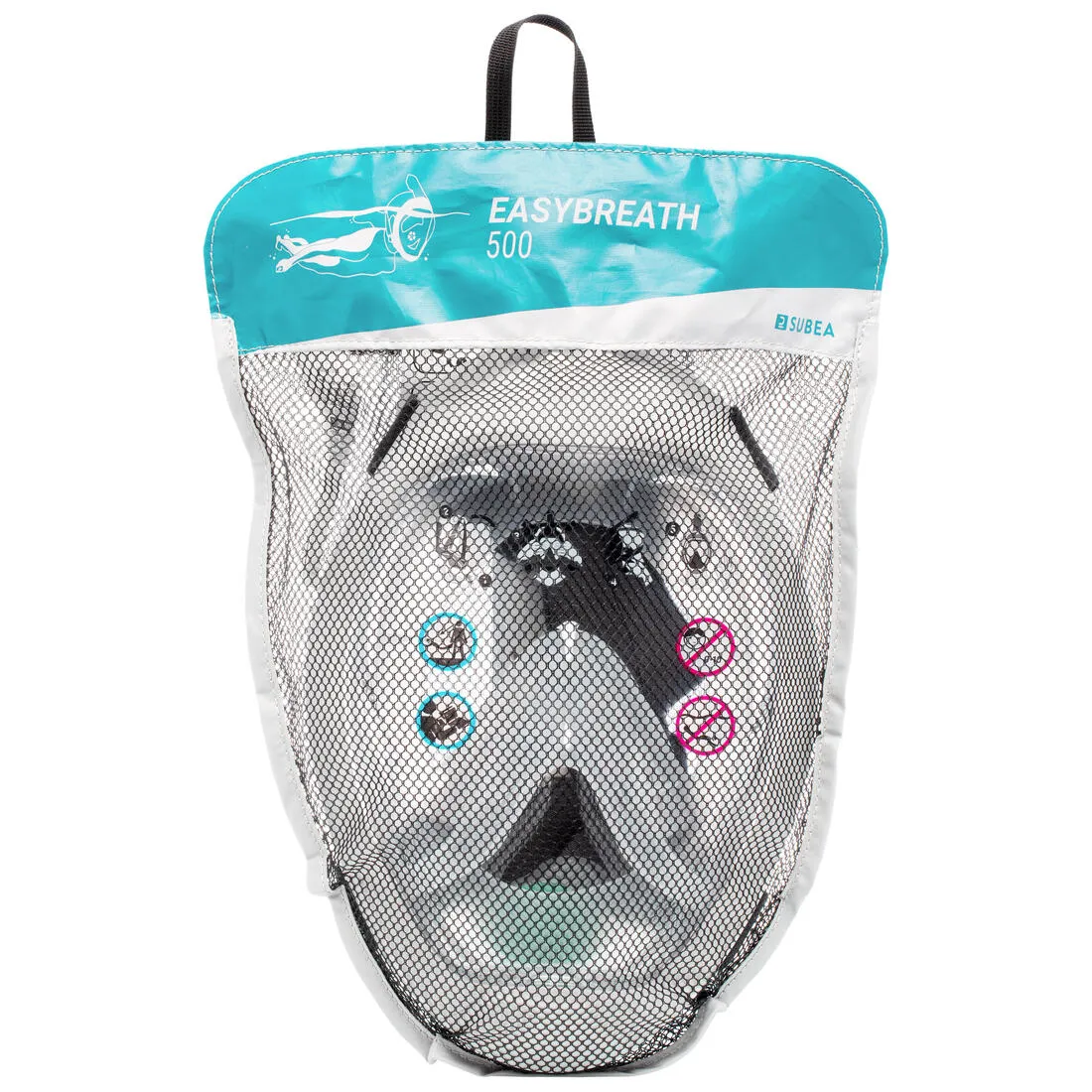 Adult’s Easybreath Surface Mask - 500 Coral with bag