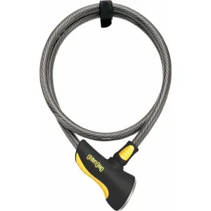 Akita Bike Cable Lock with Key: 6' x 12mm, Gray/Black/Yellow