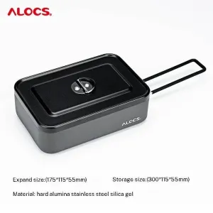 ALOCS Customer's Aluminum Alloy Lunch Box Tableware Camping Camping Tableware Portable Set Lunch Box with Fork Spoon Stove
