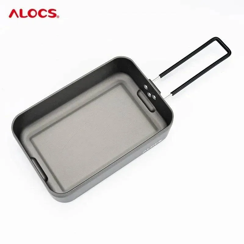 ALOCS Customer's Aluminum Alloy Lunch Box Tableware Camping Camping Tableware Portable Set Lunch Box with Fork Spoon Stove