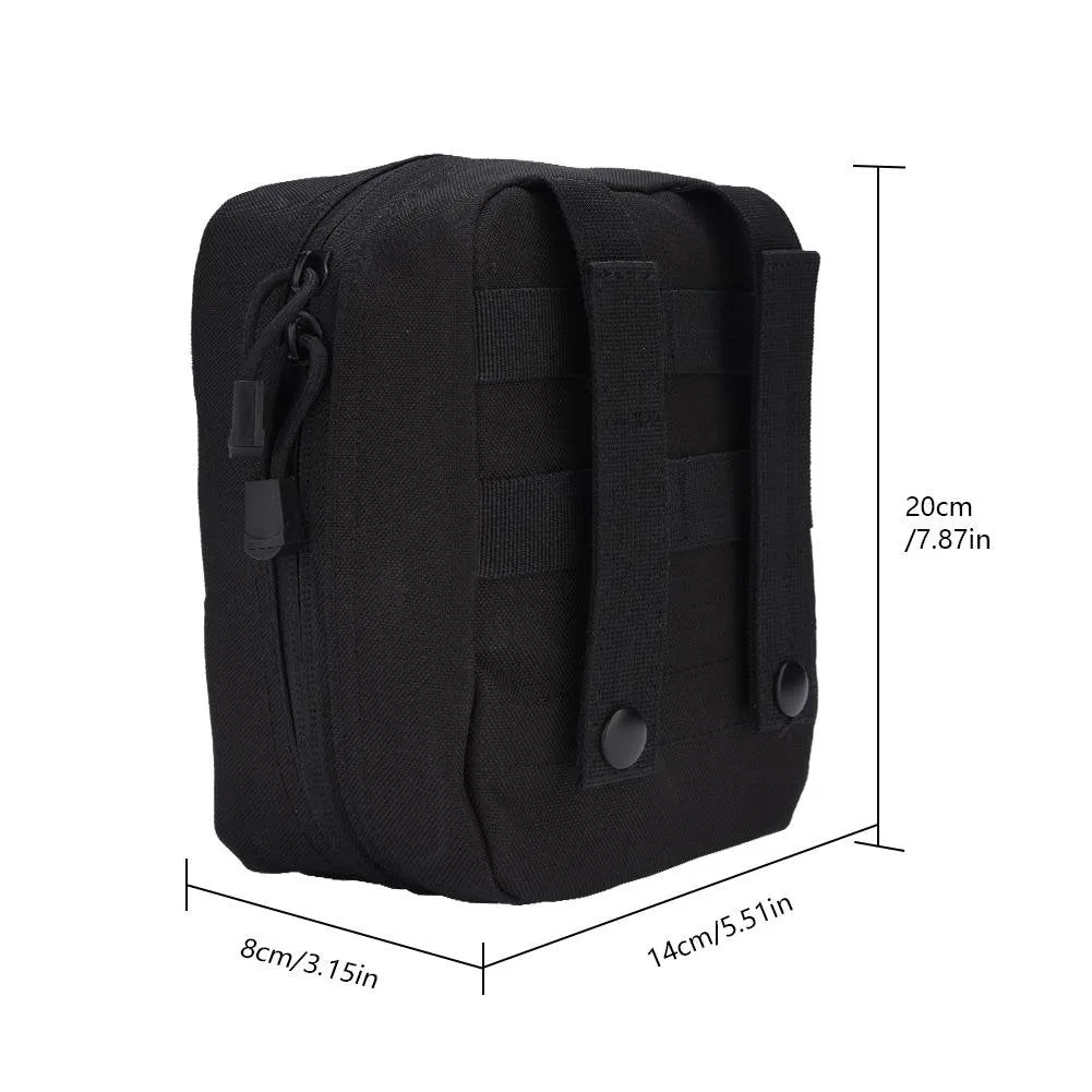 Alomejor First Aid Medical Bag Empty First Aid Pouch Mini Portable Medical Backpack for Travel Camping Cycling Travel Emergency Black