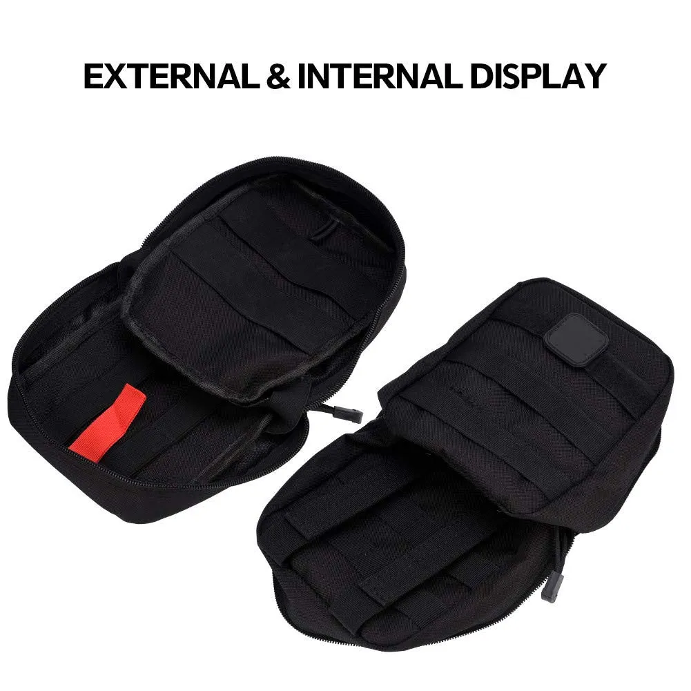 Alomejor First Aid Medical Bag Empty First Aid Pouch Mini Portable Medical Backpack for Travel Camping Cycling Travel Emergency Black
