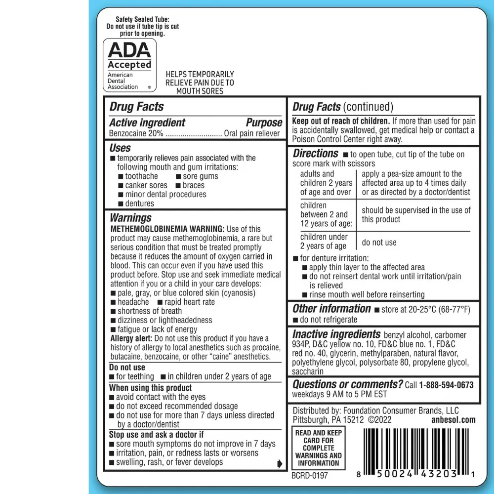 Anbesol Maximum Strength Gel