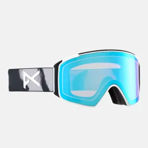 ANON M4S Cylindrical Low Bridge Fit Goggle   MFI Facemask 2025 - Family Tree/Perceive Variable Blue
