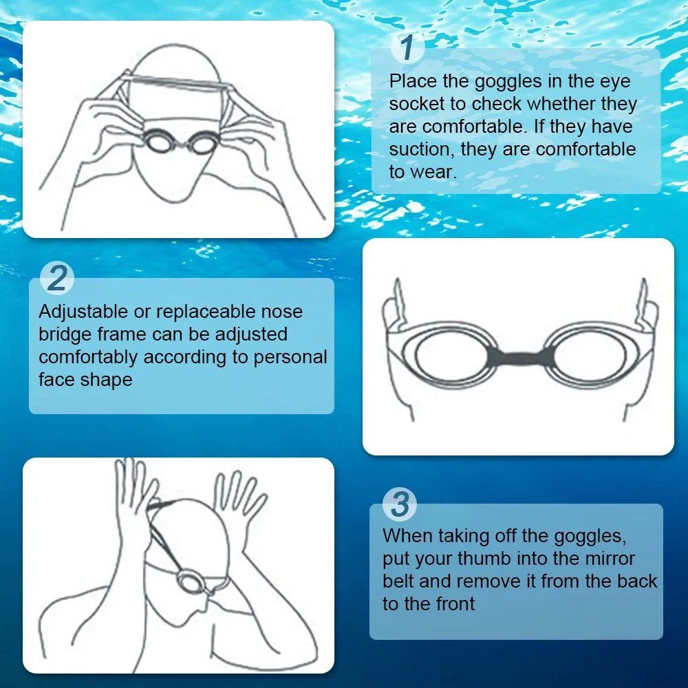 Anti-fog UV Swimming Goggles with Silicone Diopters for Men & Women