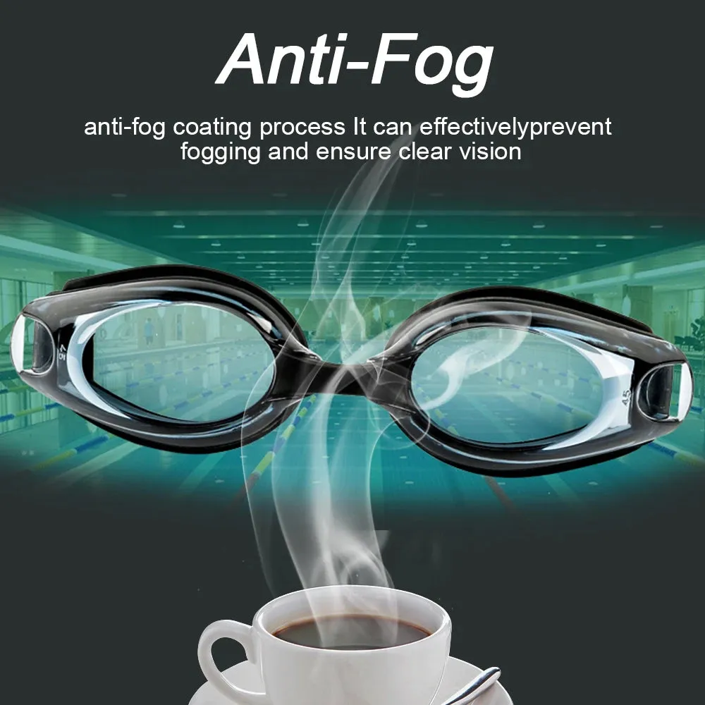 Anti-fog UV Swimming Goggles with Silicone Diopters for Men & Women