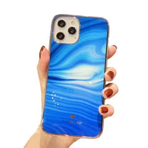 Anymob iPhone Case Blue Electroplated Rainbow Phone Cover