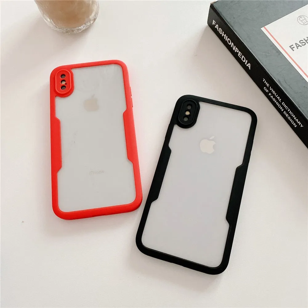 Anymob iPhone Case Green Transparent Solid Color Bumper Silicone Shockproof Cover