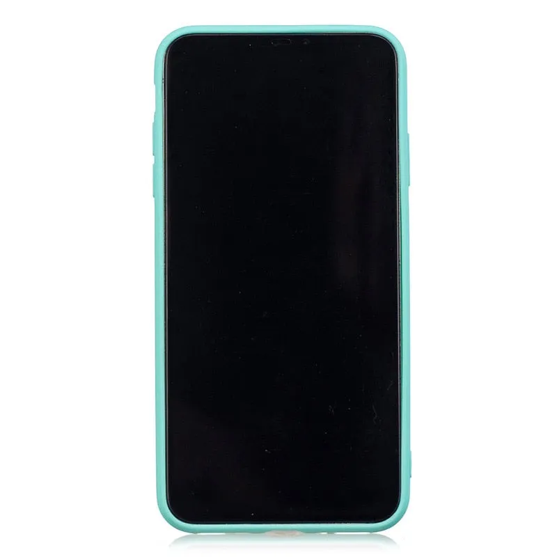 Anymob iPhone Case Light Pink Simple Solid Color Ultra thin Soft TPU Cases Candy Color Back Cover