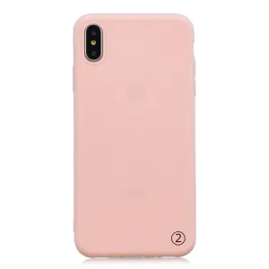 Anymob iPhone Case Light Pink Simple Solid Color Ultra thin Soft TPU Cases Candy Color Back Cover