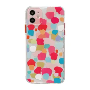 Anymob iPhone Case Sky Blue Clear Graffiti Soft Silicone With Hand Strap Shockproof Bumper Cover