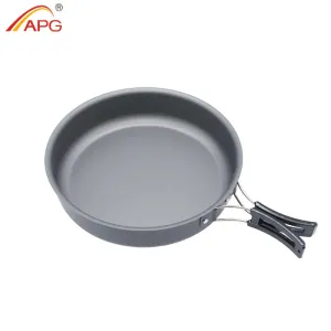 APG Camping Frying Pan Plate Folding Handle Outdoor Tableware Picnic Pot Cookware