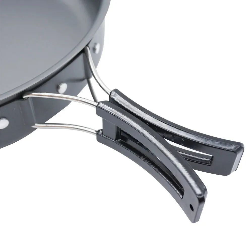 APG Camping Frying Pan Plate Folding Handle Outdoor Tableware Picnic Pot Cookware