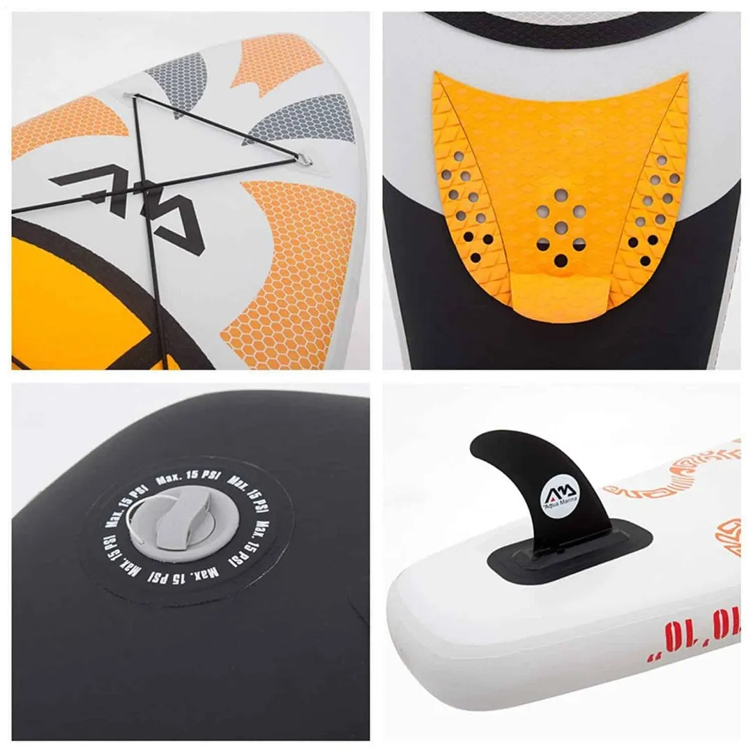 Aqua Marina Magma 10'10" Inflatable Stand Up Paddle Board (6" Thick) with Adjustable Paddle