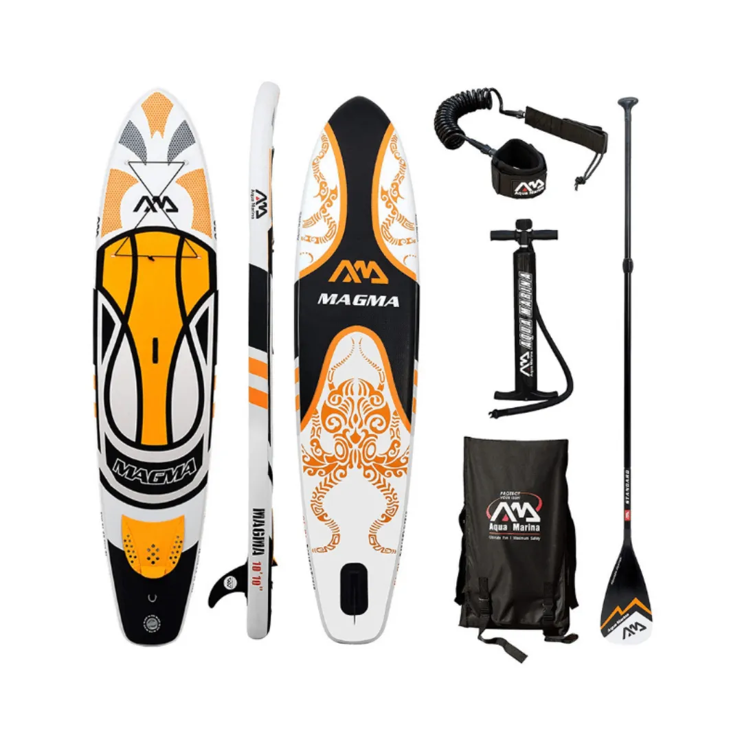 Aqua Marina Magma 10'10" Inflatable Stand Up Paddle Board (6" Thick) with Adjustable Paddle