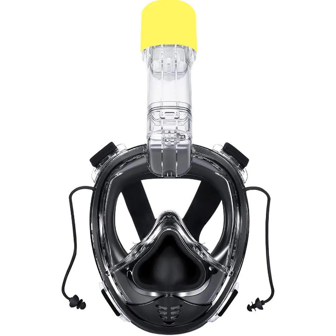 AQUAROBOTMAN 180° Full Face Snorkel Mask for Adult Kids Anti-Fog Anti-Leak Dry Top Set