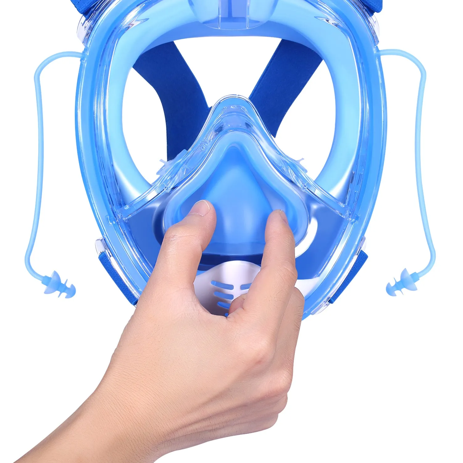 AQUAROBOTMAN 180° Full Face Snorkel Mask for Adult Kids Anti-Fog Anti-Leak Dry Top Set