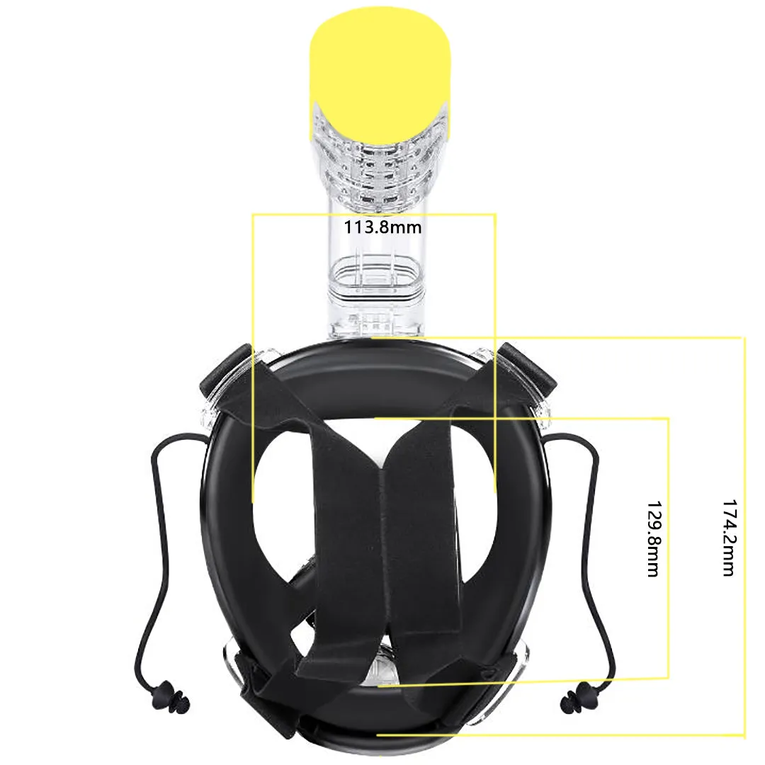 AQUAROBOTMAN 180° Full Face Snorkel Mask for Adult Kids Anti-Fog Anti-Leak Dry Top Set