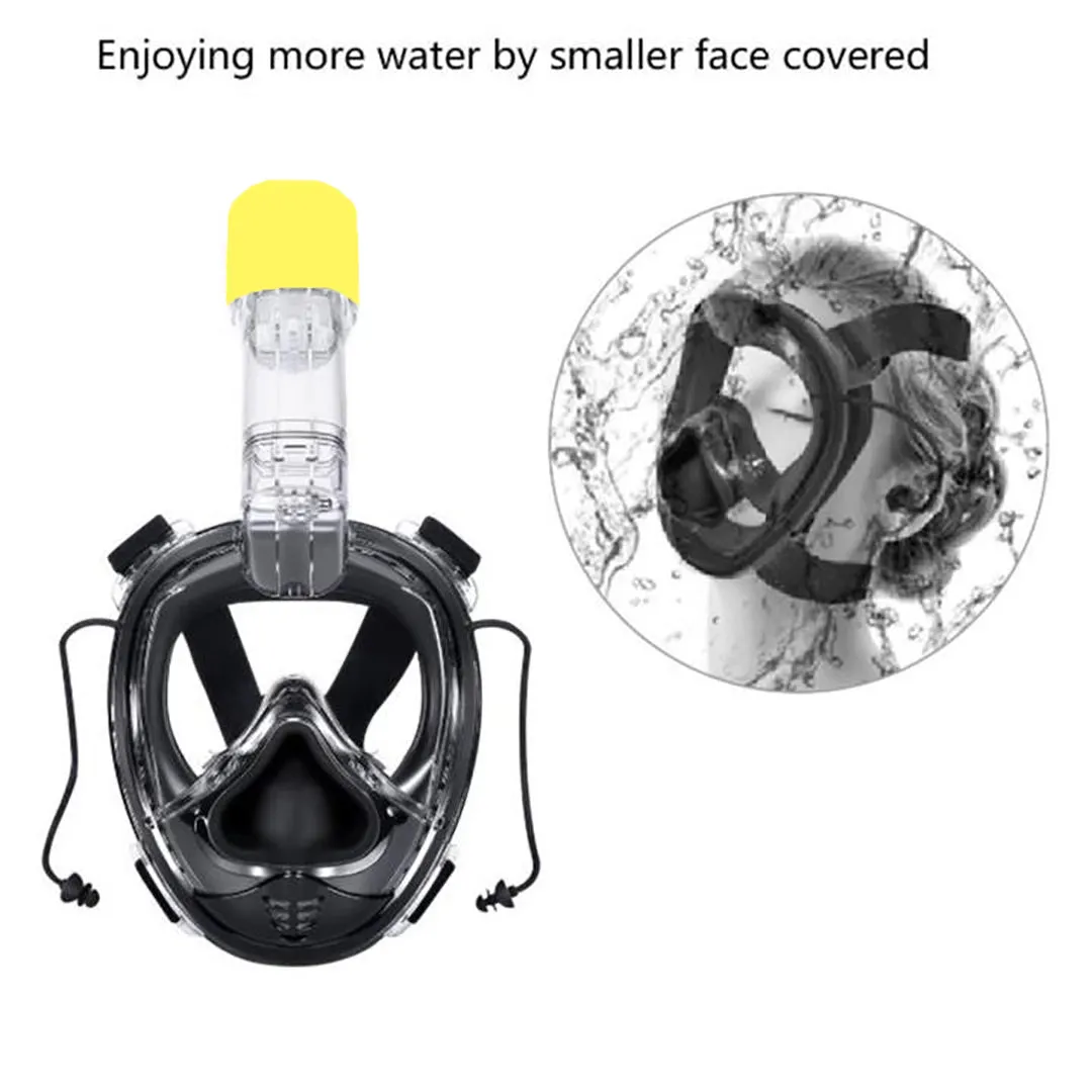 AQUAROBOTMAN 180° Full Face Snorkel Mask for Adult Kids Anti-Fog Anti-Leak Dry Top Set