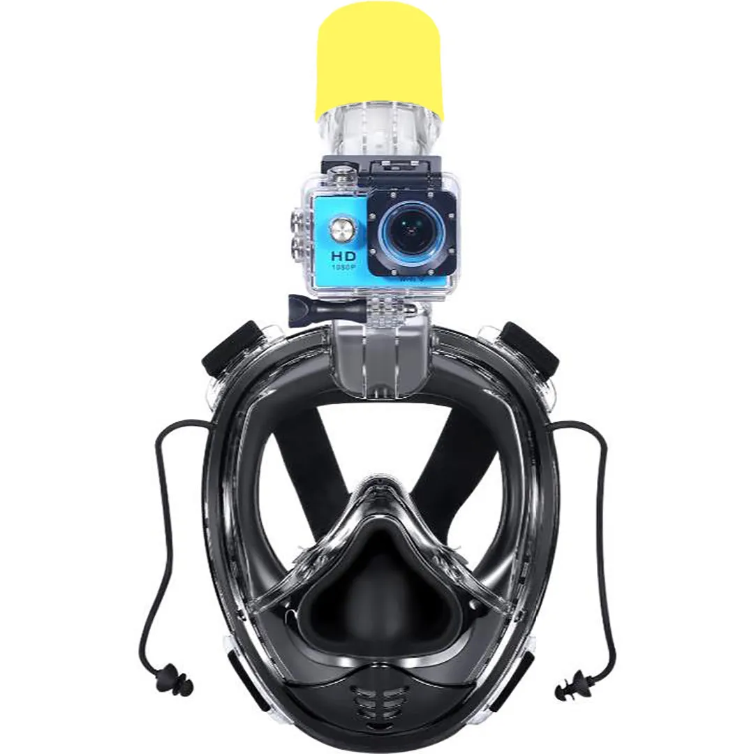 AQUAROBOTMAN 180° Full Face Snorkel Mask for Adult Kids Anti-Fog Anti-Leak Dry Top Set