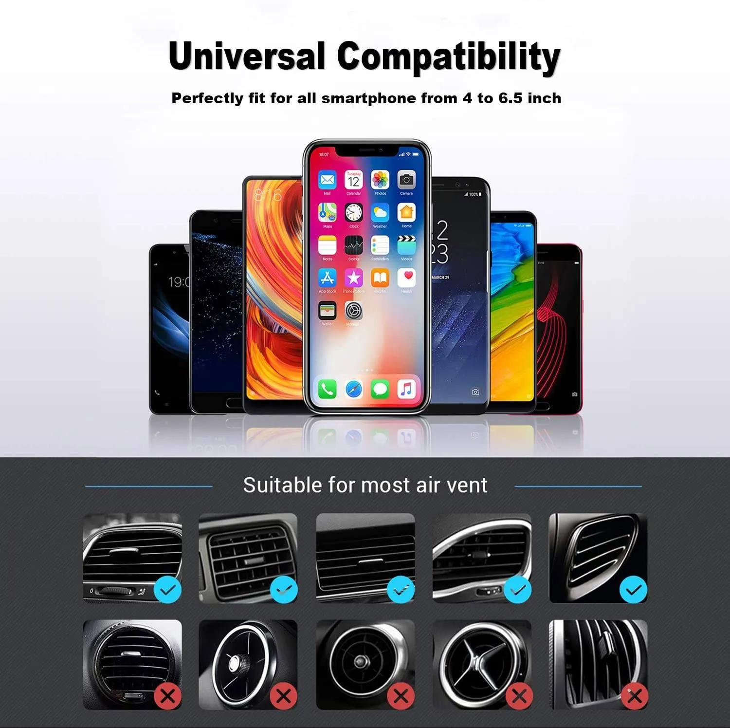 Arbrook Car Phone Mount, Gravity Air Vent Cell Phone Holder