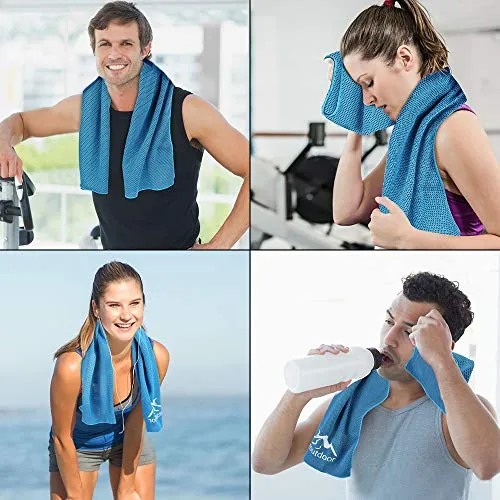 Awroutdoor Gym Ice Cooling Towels, 4 PCS Ice Sports Cool Cold Towel Quick Dry Bandana Neck Scarf for Yoga Golf Travel Gym Sports Camping Football Running Workout & Outdoor Sports