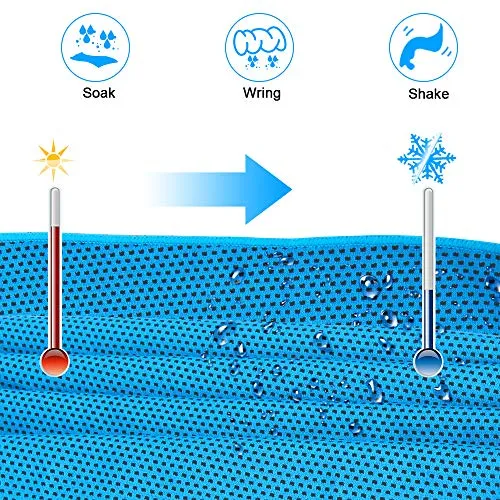 Awroutdoor Gym Ice Cooling Towels, 4 PCS Ice Sports Cool Cold Towel Quick Dry Bandana Neck Scarf for Yoga Golf Travel Gym Sports Camping Football Running Workout & Outdoor Sports
