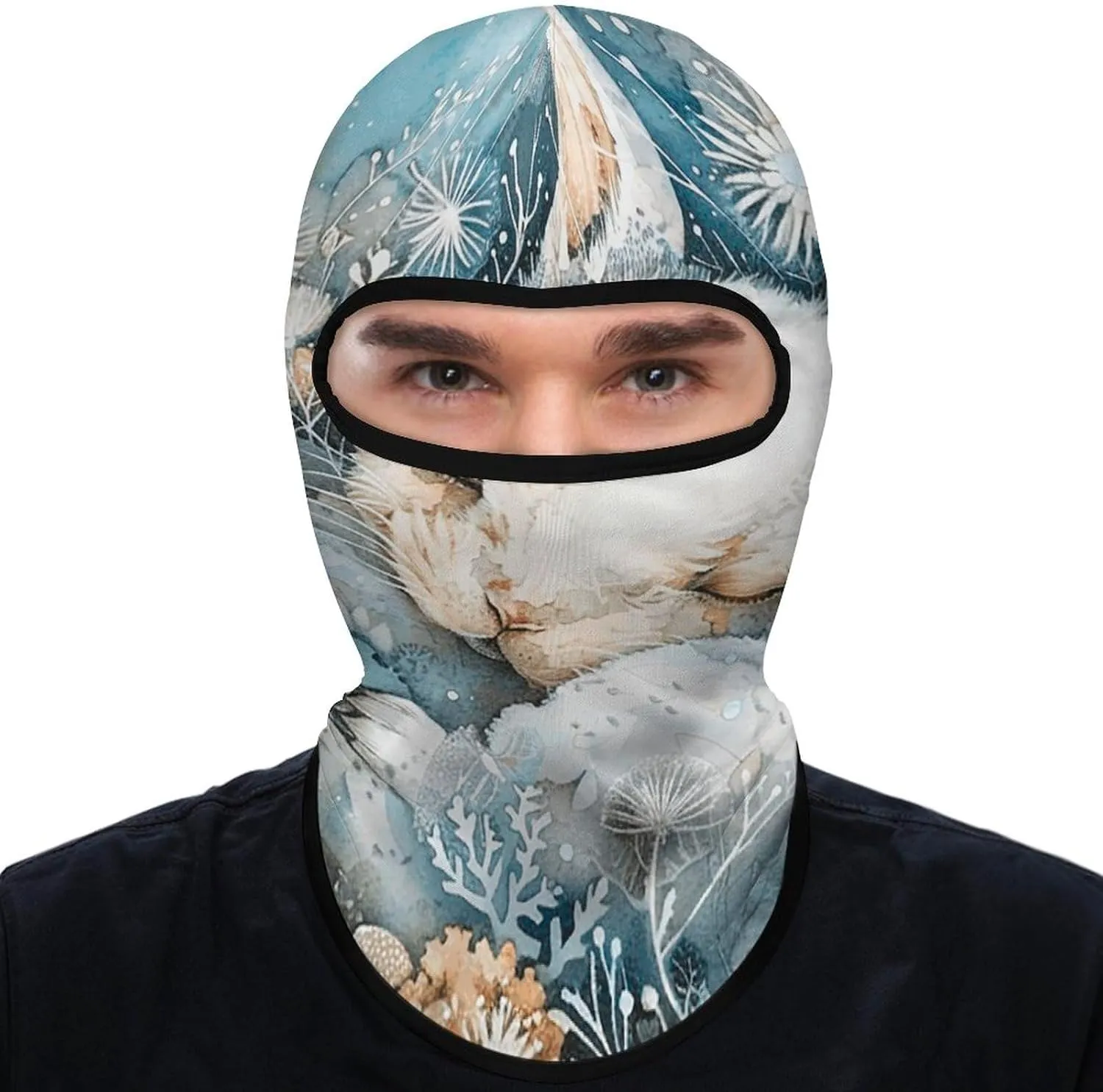 Balaclava Mask for Men Ski Mask for Women A Sleeping Rabbit Full Face Mask Face Cover for Cycling, 1, Style