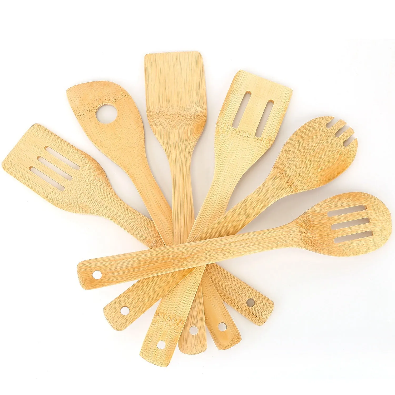 Bamboo Wooden Spoons Spatula Kitchen Cooking Tools