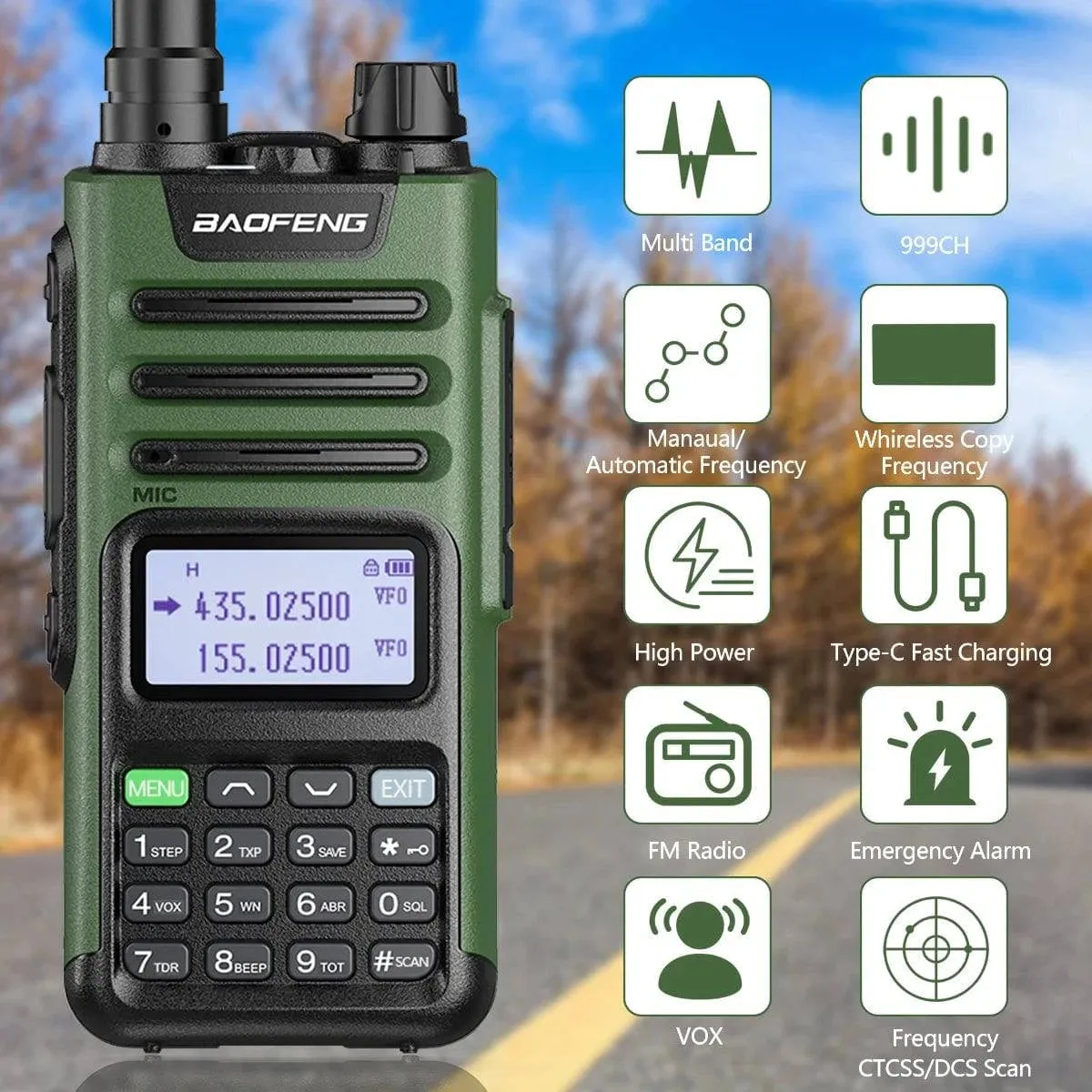 Baofeng M-13 Pro Air Band Walkie Talkie 10W AM Wireless Copy Frequency NOAA Long Range Type-C High Power UV-5R Ham Two Way Radio