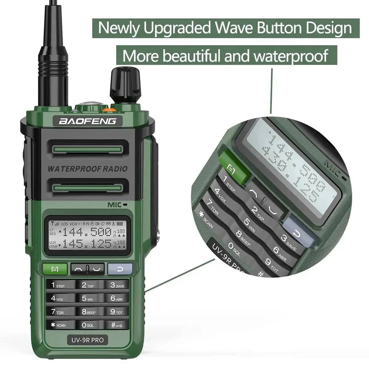 Baofeng UV-9R Pro IP68 Waterproof Walkie Talkie Dual Band VHF UHF Type-C Long Range UV-9R Plus Portable CB Ham Two Way Radio