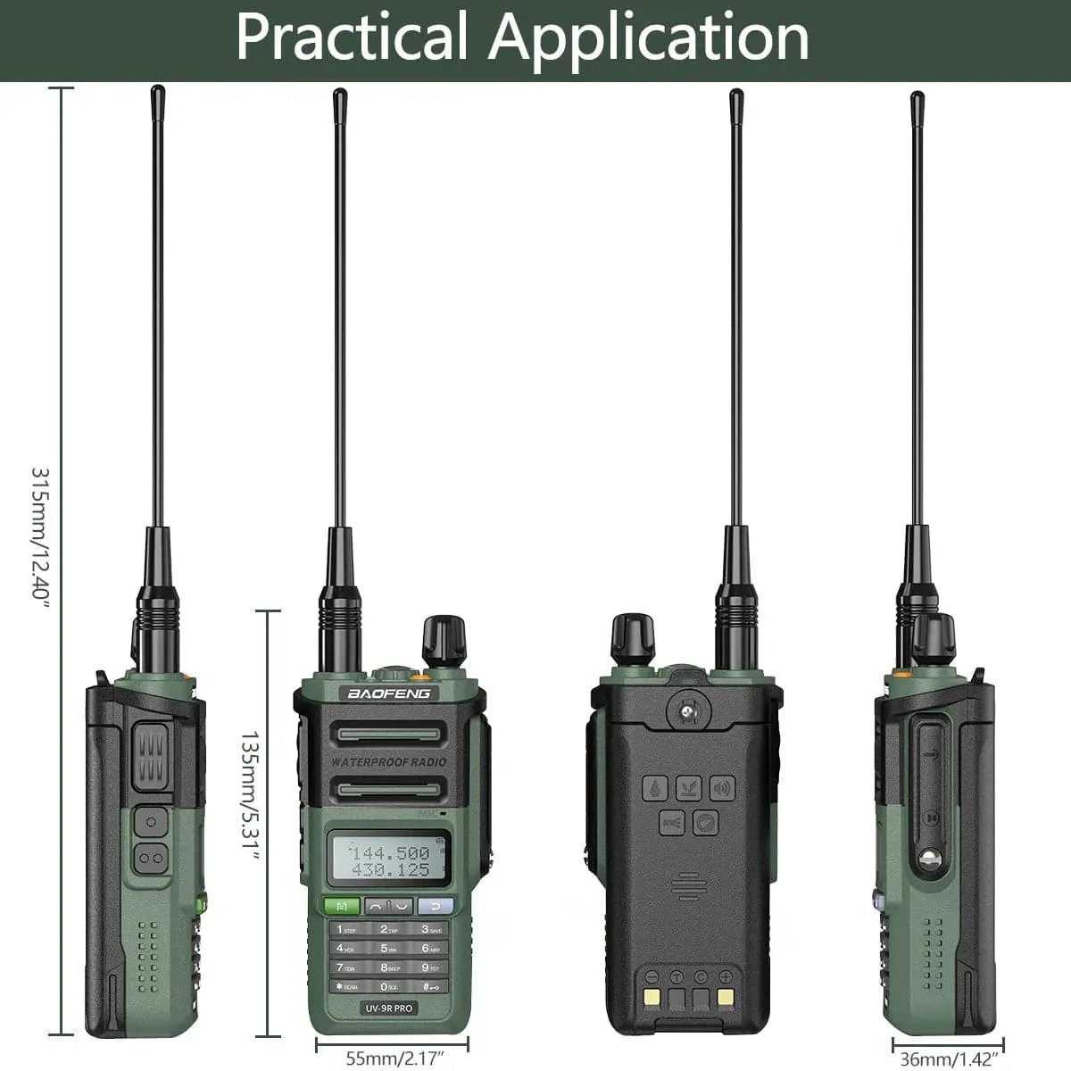 Baofeng UV-9R Pro IP68 Waterproof Walkie Talkie Dual Band VHF UHF Type-C Long Range UV-9R Plus Portable CB Ham Two Way Radio