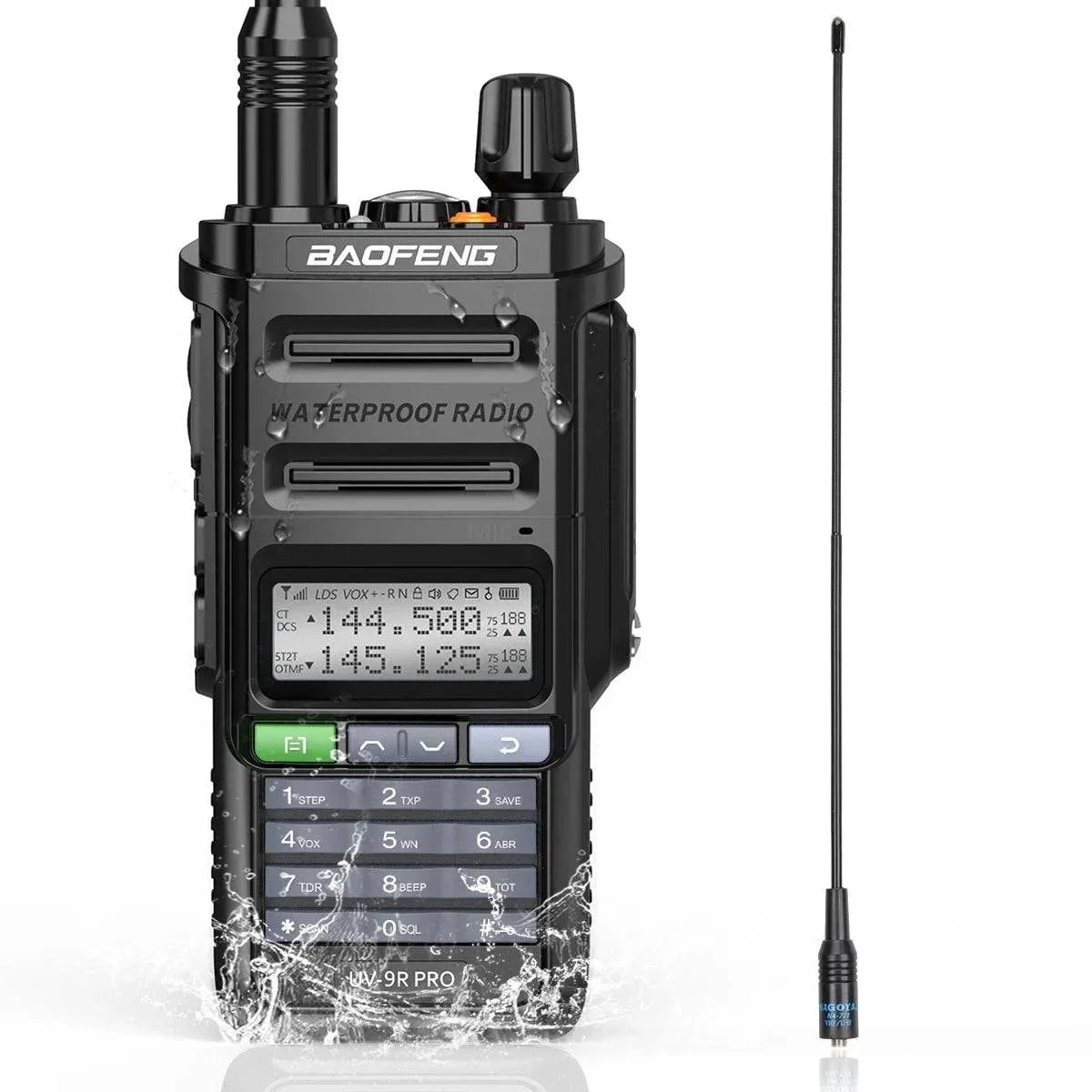 Baofeng UV-9R Pro IP68 Waterproof Walkie Talkie Dual Band VHF UHF Type-C Long Range UV-9R Plus Portable CB Ham Two Way Radio