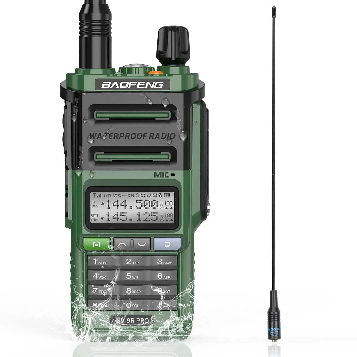Baofeng UV-9R Pro IP68 Waterproof Walkie Talkie Dual Band VHF UHF Type-C Long Range UV-9R Plus Portable CB Ham Two Way Radio