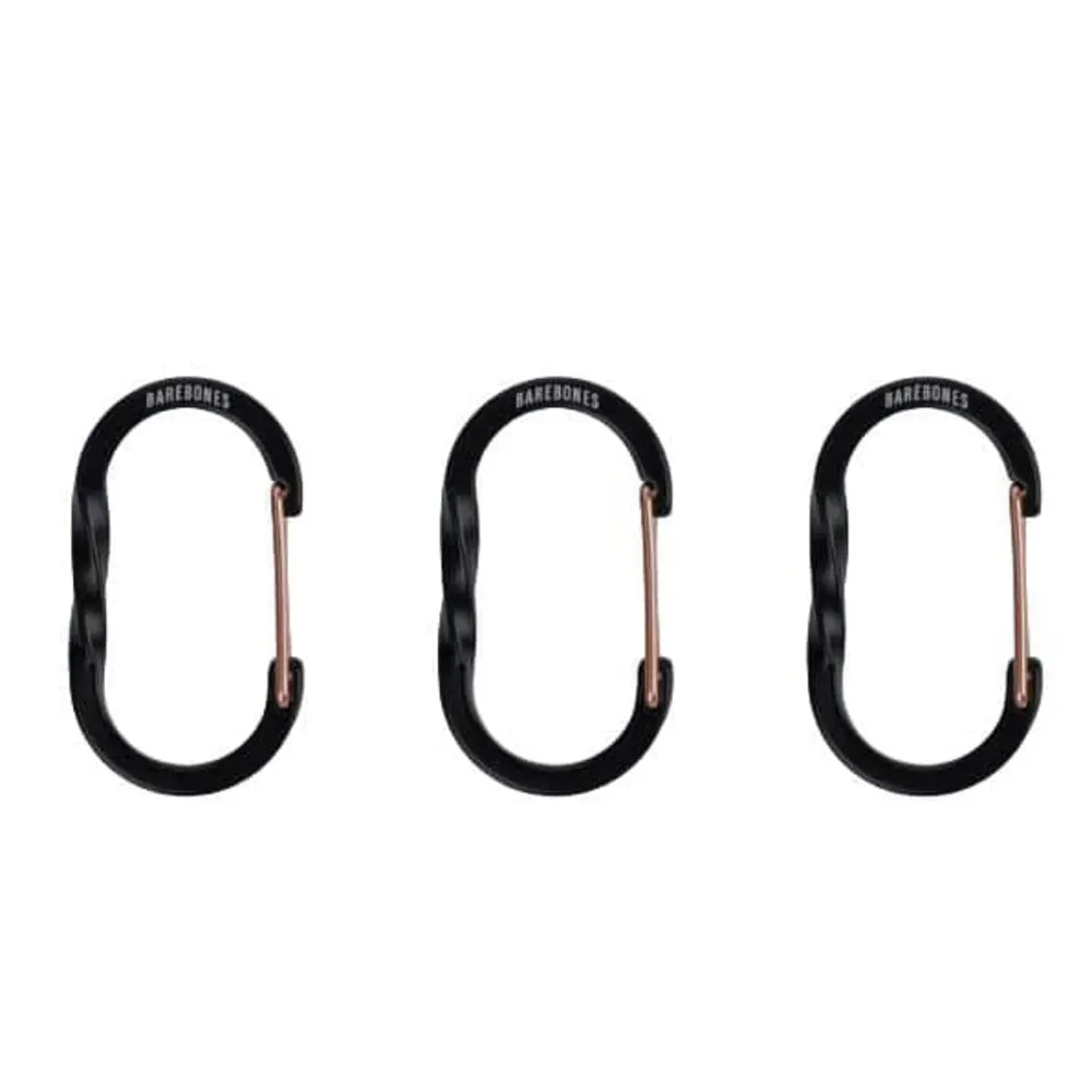 BareBones - Wiregate Carabiner Small 3pc - Black