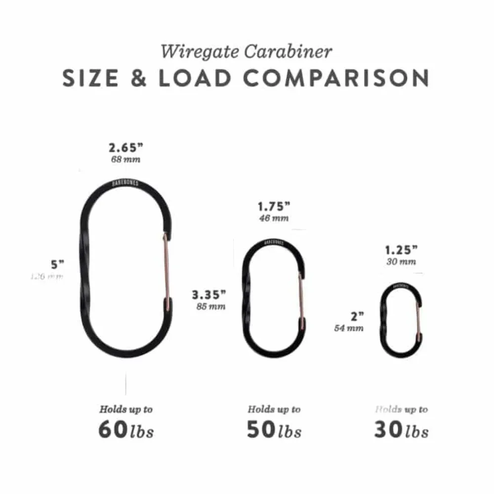 BareBones - Wiregate Carabiner Small 3pc - Black