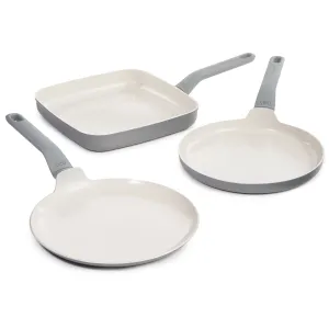 BergHOFF Balance 3Pc Nonstick Ceramic Specialty Cookware Set, Recycled Aluminum, Moonmist