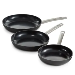 BergHOFF Leo Graphite 3Pc Nonstick Ceramic Frying Pan Set